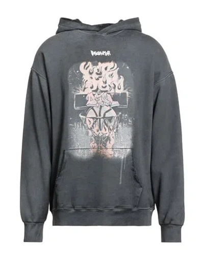 Disclaimer Man Sweatshirt Charcoal Size M Cotton In Gray