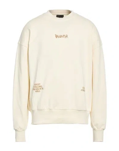 Disclaimer Man Sweatshirt Cream Size Xl Cotton In White