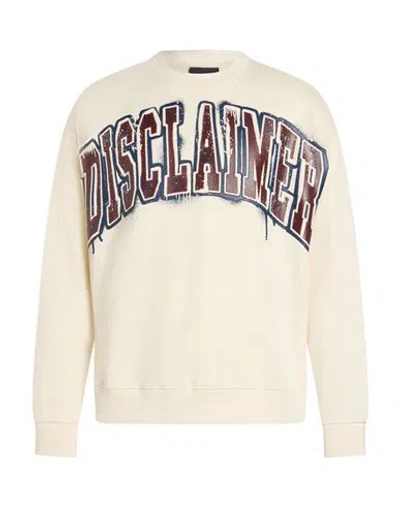 Disclaimer Man Sweatshirt Cream Size Xl Cotton In White