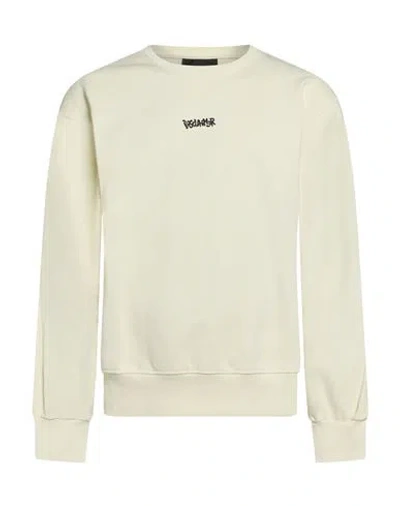 Disclaimer Man Sweatshirt Cream Size Xs Cotton In Animal Print