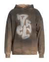 Disclaimer Man Sweatshirt Dark Green Size M Cotton