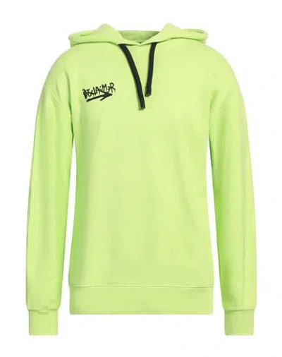 Disclaimer Man Sweatshirt Lime Green Size M Cotton