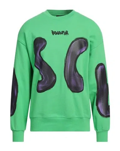 Disclaimer Man Sweatshirt Lime Green Size Xl Cotton