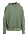 Disclaimer Man Sweatshirt Military Green Size L Cotton