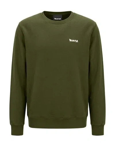 Disclaimer Man Sweatshirt Military Green Size L Cotton