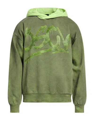 Disclaimer Man Sweatshirt Military Green Size M Cotton