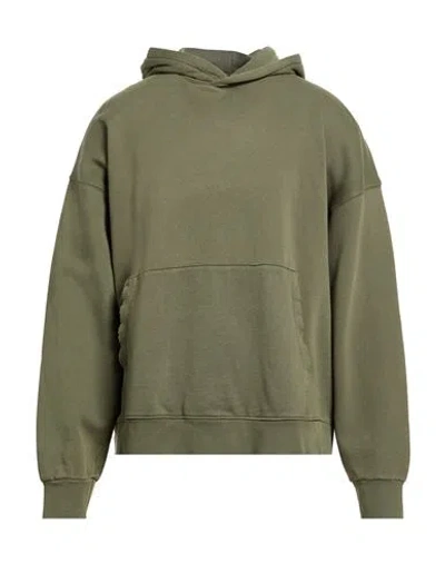 Disclaimer Man Sweatshirt Military Green Size M Cotton