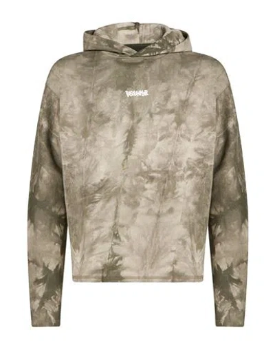 Disclaimer Man Sweatshirt Military Green Size Xl Cotton In Brown