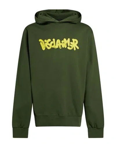 Disclaimer Man Sweatshirt Military Green Size Xl Cotton