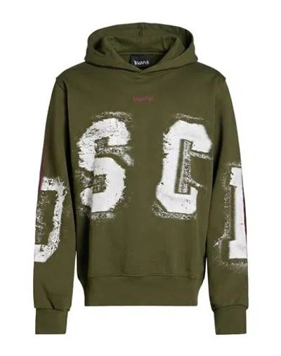 Disclaimer Man Sweatshirt Military Green Size Xl Cotton