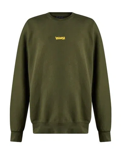 Disclaimer Man Sweatshirt Military Green Size Xl Cotton