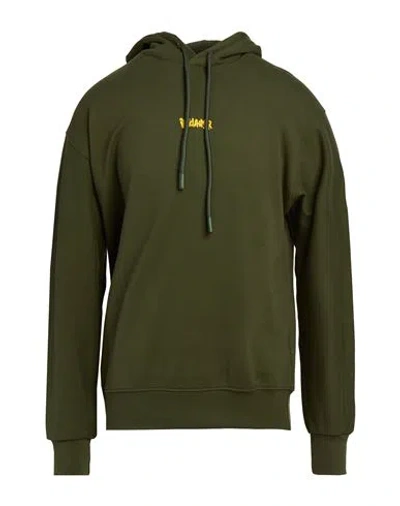 Disclaimer Man Sweatshirt Military Green Size Xxl Cotton