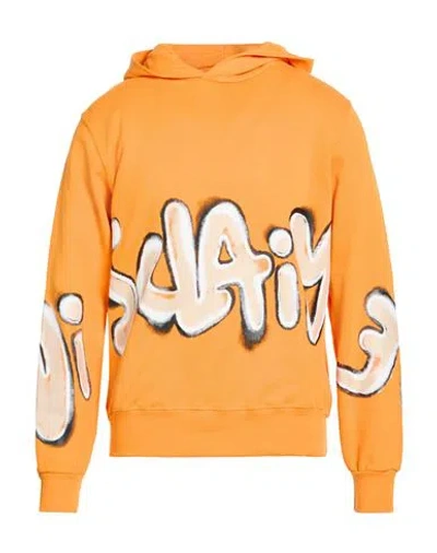 Disclaimer Man Sweatshirt Orange Size M Cotton