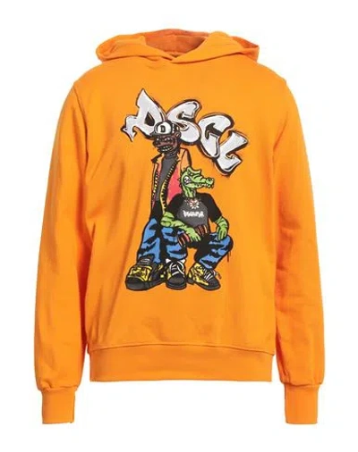 Disclaimer Man Sweatshirt Orange Size Xl Cotton