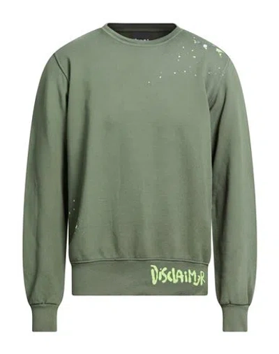 Disclaimer Man Sweatshirt Sage Green Size M Cotton