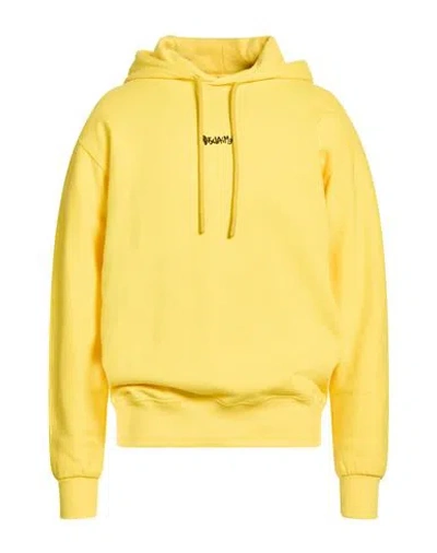 Disclaimer Man Sweatshirt Yellow Size M Cotton