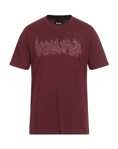 Disclaimer Man T-shirt Burgundy Size Xl Cotton