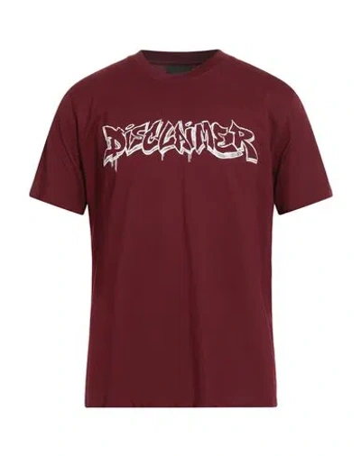 Disclaimer Man T-shirt Burgundy Size Xl Cotton In Red
