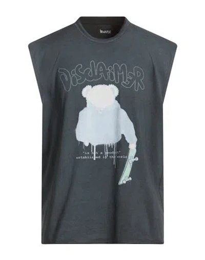 Disclaimer Man T-shirt Charcoal Size M Cotton In Gray