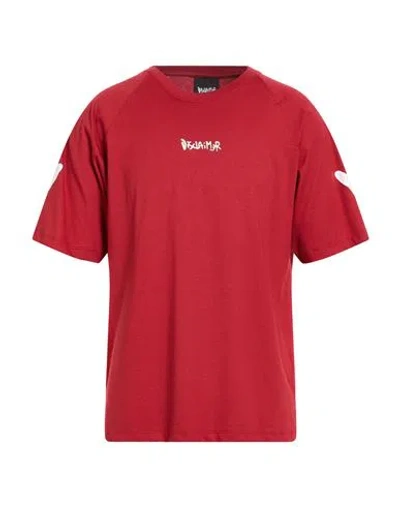Disclaimer Man T-shirt Red Size L Cotton