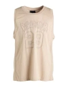 Disclaimer Man Tank Top Beige Size Xxl Polyester In Neutral