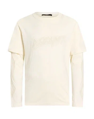 Disclaimer Man T-shirt Cream Size M Cotton In White