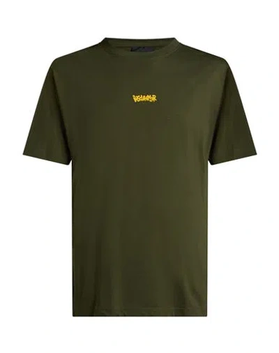 Disclaimer Man T-shirt Military Green Size S Cotton