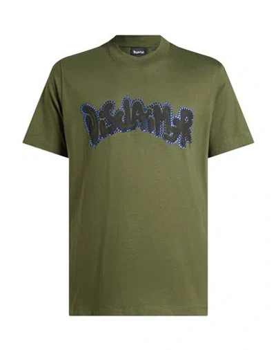 Disclaimer Man T-shirt Military Green Size Xl Cotton