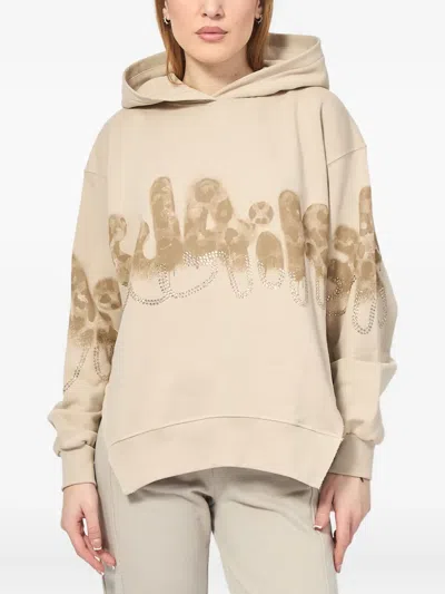 Disclaimer Rhinestone-embellished Hoodie In Brown