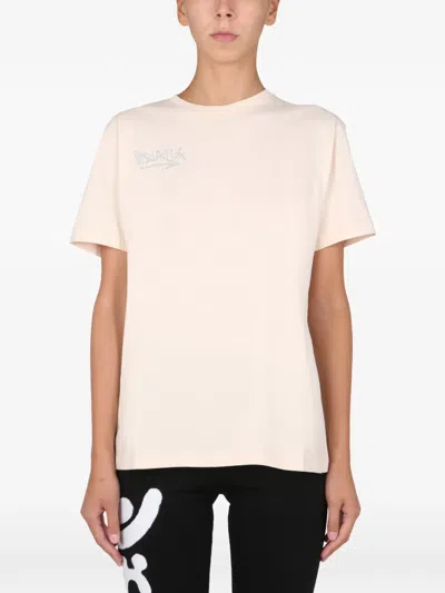 Disclaimer T-shirt With Crystal Logo In Neutral