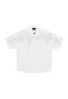 Disclaimer Shirt Sleeve Short Sleeve Back Big Logo Shirt White In White
