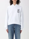 Disclaimer Woman Sweatshirt White Size L Cotton In White
