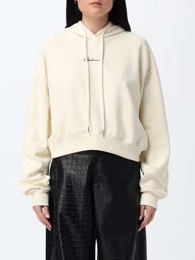 Disclaimer Sweatshirt Woman Color Yellow Cream In Neutral