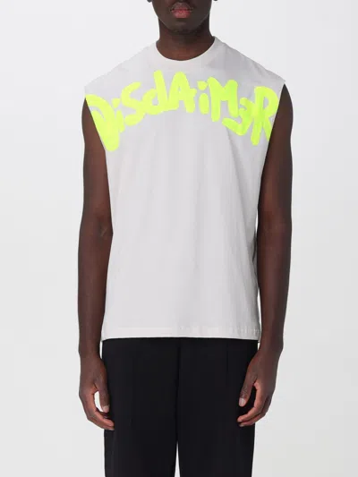 Disclaimer Cotton Tank Top With Logo In White