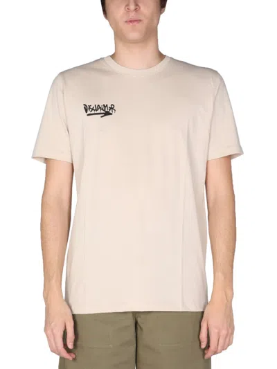 Disclaimer T-shirt With Logo Print In Neutral