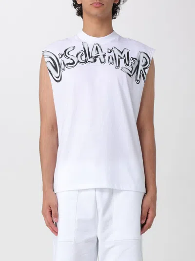Disclaimer Cotton Tank Top With Logo In White