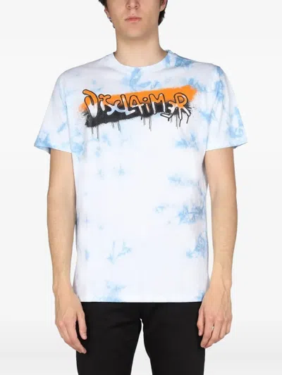 DISCLAIMER TIE-DYE GRAFFITI-PRINT T-SHIRT