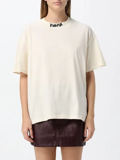 Disclaimer T-shirt Woman Color Yellow Cream