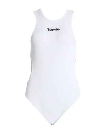 Disclaimer Woman Bodysuit White Size L Polyamide, Elastane