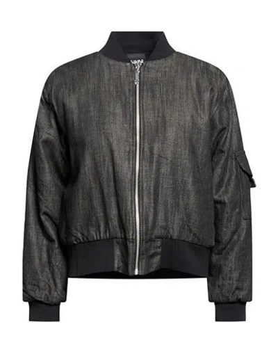 Disclaimer Woman Denim Outerwear Black Size S Cotton