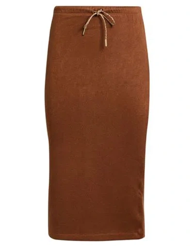 Disclaimer Woman Midi Skirt Brown Size S Viscose, Polyester, Polyamide