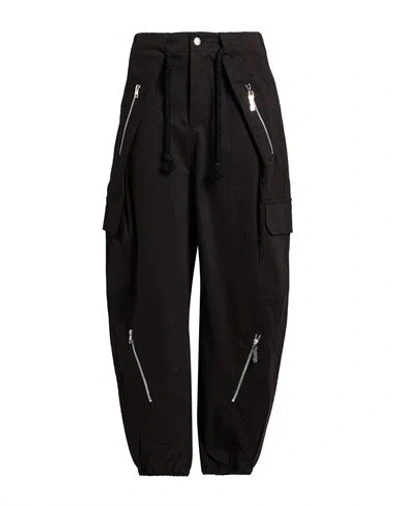 Disclaimer Woman Pants Black Size L Cotton, Elastane
