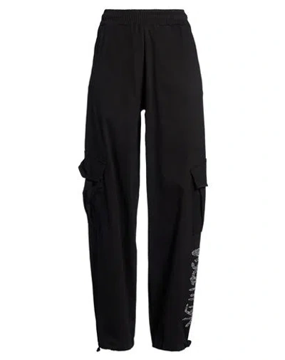 Disclaimer Woman Pants Black Size M Cotton, Elastane In Multi