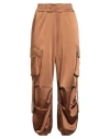 Disclaimer Woman Pants Brown Size S Polyester, Elastane