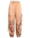 Disclaimer Woman Pants Camel Size L Polyester, Elastane In Sand