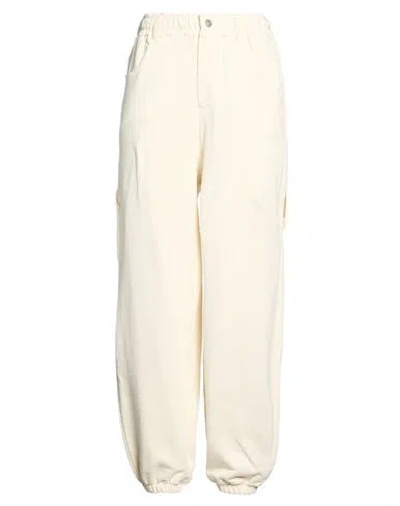 Disclaimer Woman Pants Cream Size M Cotton In Neutral