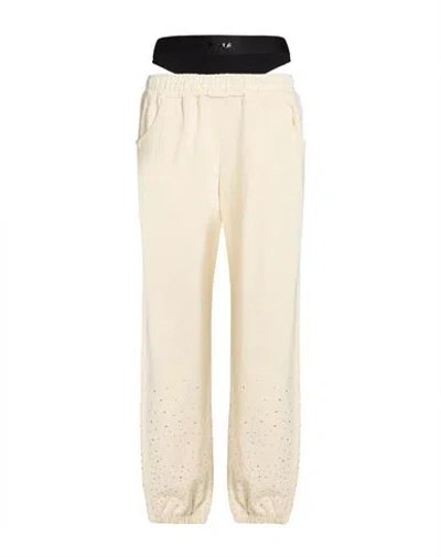 Disclaimer Woman Pants Cream Size M Cotton In White