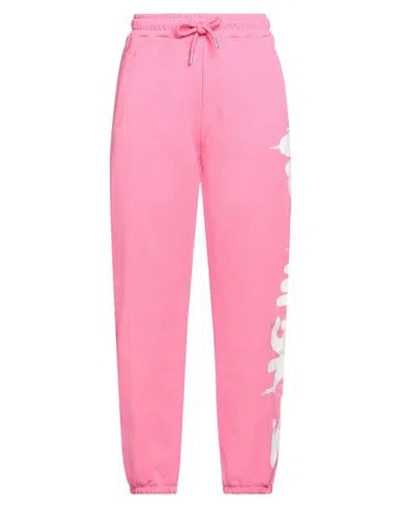 Disclaimer Woman Pants Fuchsia Size L Cotton In Pink