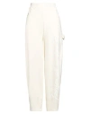 Disclaimer Woman Pants Ivory Size L Cotton In Neutral