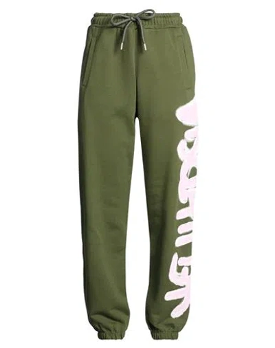 Disclaimer Woman Pants Military Green Size Xs Cotton